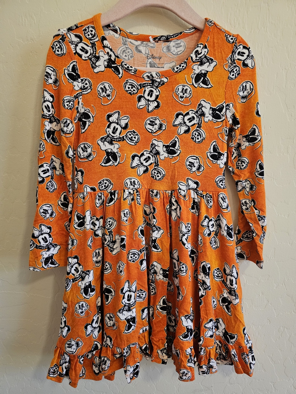 Posh Peanut Disney Minnie Halloween Long Sleeve Ruffled Twirl Dress 3T-4T